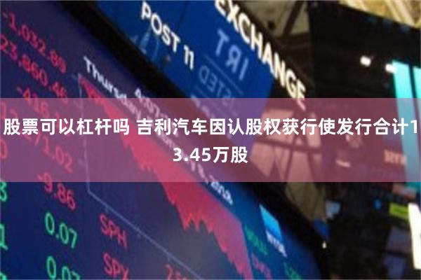股票可以杠杆吗 吉利汽车因认股权获行使发行合计13.45万股