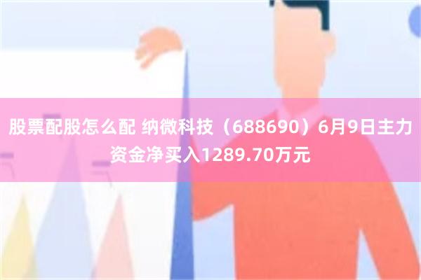 股票配股怎么配 纳微科技（688690）6月9日主力资金净买入1289.70万元