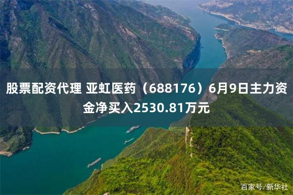 股票配资代理 亚虹医药（688176）6月9日主力资金净买入2530.81万元