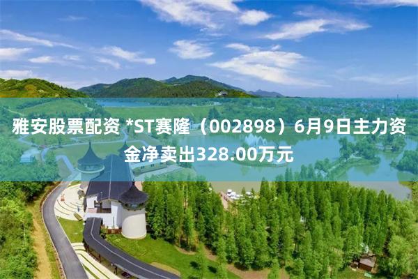 雅安股票配资 *ST赛隆（002898）6月9日主力资金净卖出328.00万元