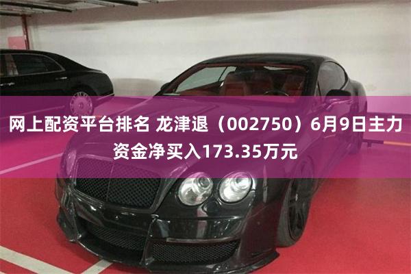 网上配资平台排名 龙津退（002750）6月9日主力资金净买入173.35万元