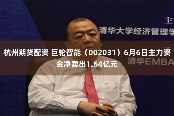 杭州期货配资 巨轮智能（002031）6月6日主力资金净卖出1.64亿元