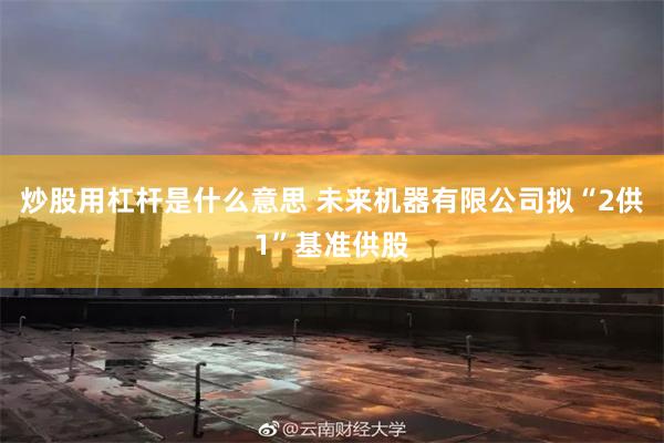 炒股用杠杆是什么意思 未来机器有限公司拟“2供1”基准供股