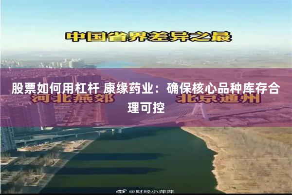股票如何用杠杆 康缘药业：确保核心品种库存合理可控