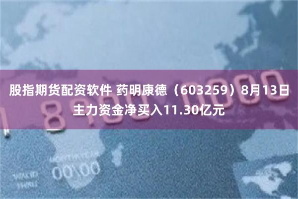 股指期货配资软件 药明康德（603259）8月13日主力资金净买入11.30亿元
