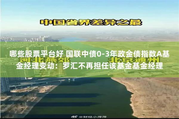 哪些股票平台好 国联中债0-3年政金债指数A基金经理变动：罗汇不再担任该基金基金经理