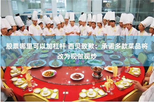 股票哪里可以加杠杆 西贝致歉：承诺多款菜品将改为现做现炒