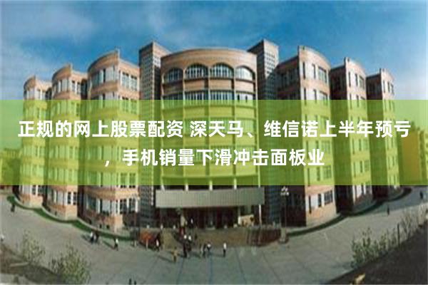正规的网上股票配资 深天马、维信诺上半年预亏，手机销量下滑冲击面板业