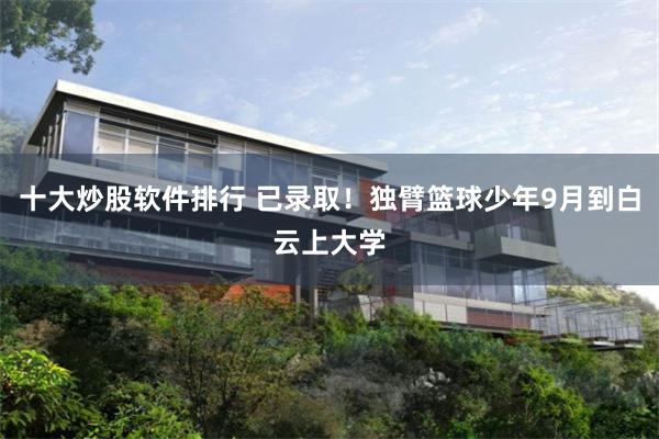 十大炒股软件排行 已录取!独臂篮球少年9月到白云上大学