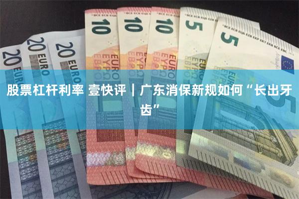 股票杠杆利率 壹快评|广东消保新规如何“长出牙齿”