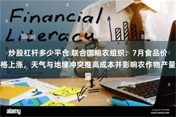 炒股杠杆多少平仓 联合国粮农组织：7月食品价格上涨，天气与地缘冲突推高成本并影响农作物产量